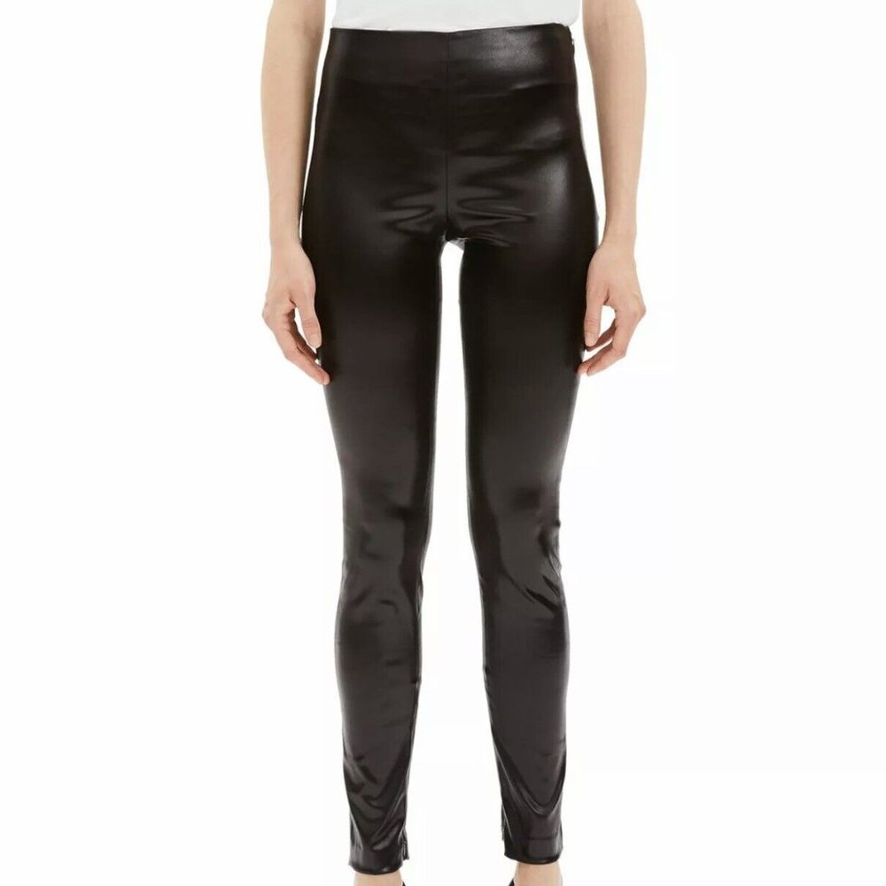 NWOT Theory High Rise Skinny Faux Leather Ankle Zip Legging, Chintz Stretch